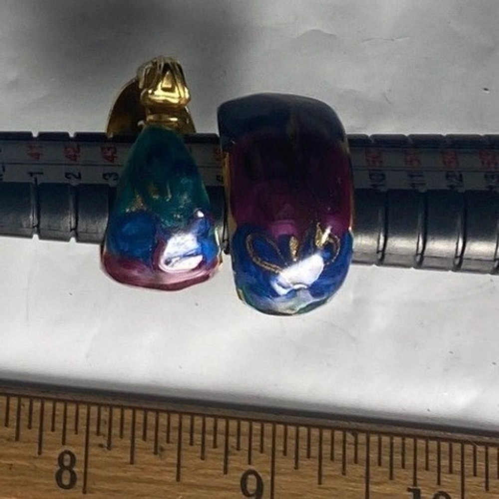 Clip On Earrings Round Multi‎ Color Retro Style